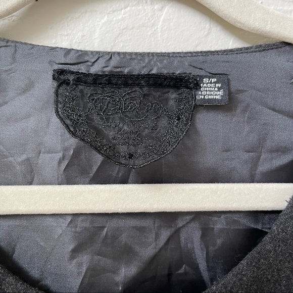 Twelve Couture Wool Pleated‎ Button Front Mini Dress in Charcoal Size: S - Picture 7 of 10